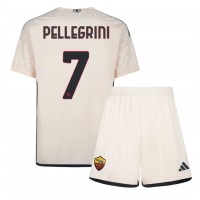 AS Roma Lorenzo Pellegrini #7 Auswärts Trikotsatz Kinder 2023-24 Kurzarm (+ Kurze Hosen)
